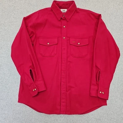 Vintage Duxbak Chamois Shirt Button Up Heavyweight Sz XL Red Hunting Work... - Image 1 of 4