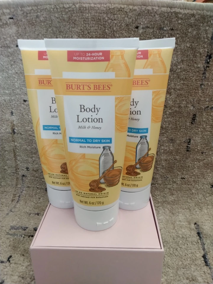 3件装Burts Bees自然滋养牛奶和蜂蜜身体乳液6.0盎司Eachz — 第 1/1 张图片