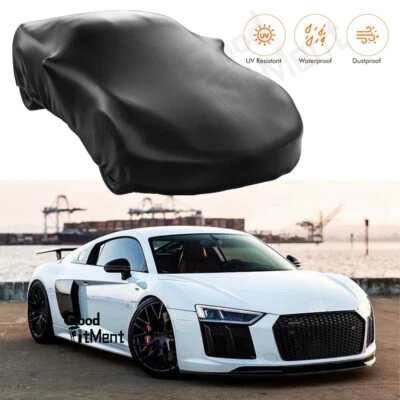 Cubierta de coche completa negra interior satinada elástica polvo impermeable para Audi R8 2008-2022 Foto 1 de 4