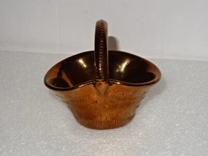 Vintage Copper Lustre Pottery Basket Shaped Dish. Creigiau Pottery Wales - Picture 1 of 7