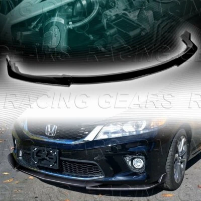 PAINTED BLACK FRONT BUMPER SPOILER SPLITTER LIP FIT 13-15 HONDA ACCORD 2DR/COUPE - Изображение 1 из 4