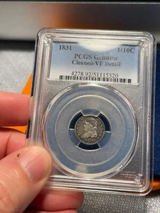 (#101492) Half Dime: 1831. PCGS VF details. Great type coin (see video) - Picture 1 of 4
