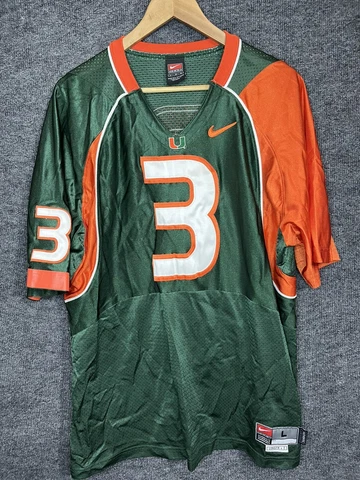 Nike Team Miami Hurricanes Jersey #3 Men’s Large +2 Length Frank Gore Authentic Cover