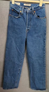 Levi's Blue Jeans Women's 24 Ribcage Straight Leg Great Condition - Picture 1 of 12