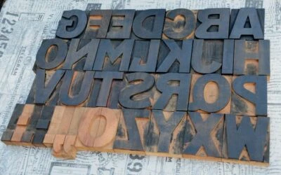 A-Z alphabet 3.54" letterpress wooden printing blocks wood type Vintage print - Image 1 of 2