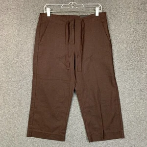 George Pants 8 NWT Women Straight Capri Brown Mid Rise Linen Blend Utility 32x21 - Bild 1 von 12