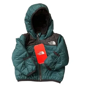 NWT The North Face Green Black Reversible Perrito Hooded Jacket Size 3-6 months - Picture 1 of 5