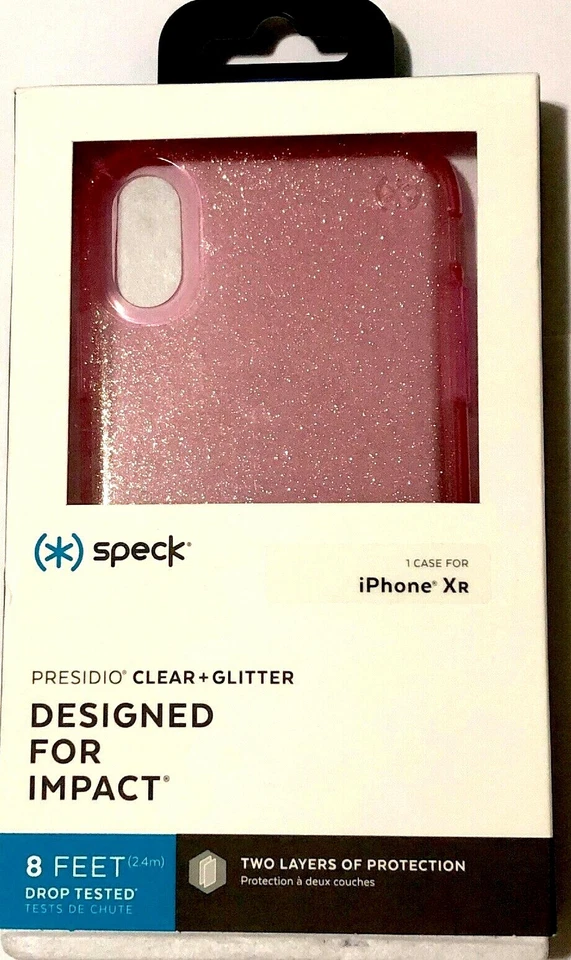 Speck Presidio Clear Glitter Case for Apple iPhone XR Pink Nc300