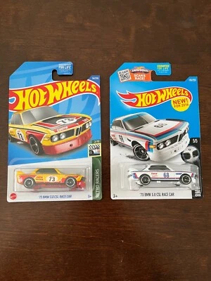 Hot Wheels '73 BMW 3.0 CSL Race Car White & Yellow #34 34/250 2022 Retro Racers - Image 1 of 3