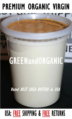 Premium RAW Organic AFRICAN SHEA BUTTER UNREFINED PURE VIRGIN 32oz / 2Lbs / 907g - Image 1 of 4