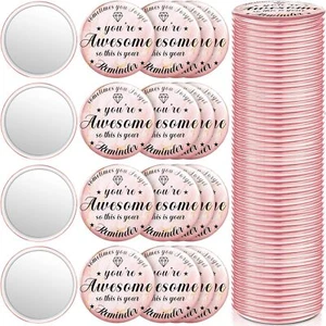 2.76 Inch 36 Pcs Inspirational Compact Mirror Bulk Employee You're Awesome  - Picture 1 of 7