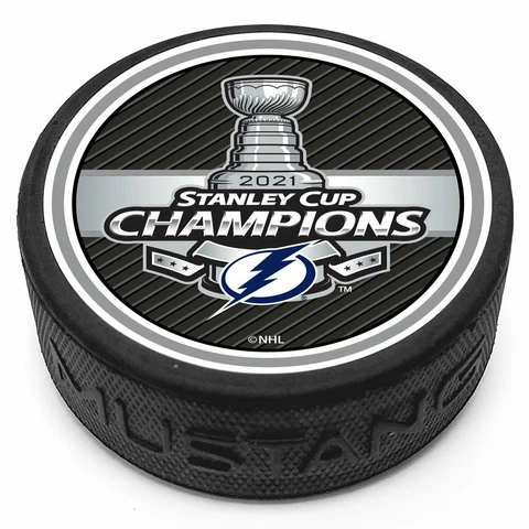 2021 Stanley Cup Champions Tampa Bay Lightning Textured 3D Souvenir Hockey Puck Cover