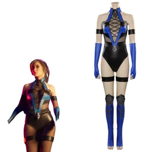 Mortal Kombat 4 Kitana Cosplay Costume Jumpsuit Halloween Outfit Carnival Suit/ - Picture 1 of 8