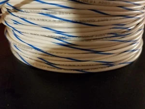 16 GAUGE WIRE WHITE W/BLUE STRIPE 25 FT PRIMARY AWG STRANDED COPPER POWER MTW - Picture 1 of 1