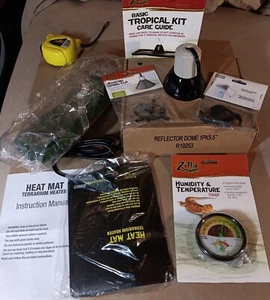 Zilla Terrarium Reptile Kit 10-20 Gallon Heat Lamp Heat Mat Carpet Temp Gauge  - Picture 1 of 14