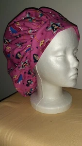 Wonder Woman Pink Medical Surgical Bouffant Scrub Hat SIZES S,M,L - Picture 1 of 2