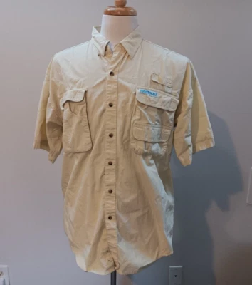 Gancho y Aparejos Pesca PARA HOMBRES GRANDE L Amarillo Manga Corta Ventilado guc Foto 1 de 4