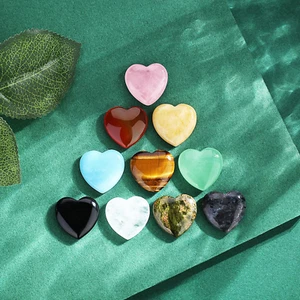 Crystal Heart Natural Quartz Healing 10Pcs 0.8" Stone Energy Palm Gemstone Gifts - Picture 1 of 9