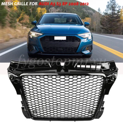 Front Sport Hex Mesh Honeycomb Grille Grill For Audi A3 S3 8P RS3 Style 08-2012 Foto 1 de 4