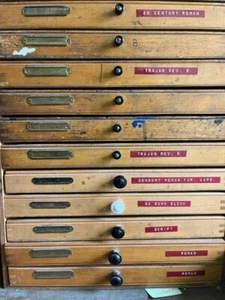 Engraving Font Sets x11 in Hardwood Trays 1000's Characters In Matched Sets - Picture 1 of 6