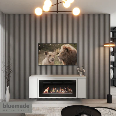 Paquete de muebles de pared multimedia de TV de 1400 mm con fuego eléctrico LG de 36" Foto 1 de 4