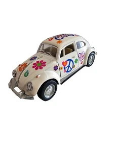 1967 Volkswagen Classical Beetle w/ Peace Love Decals - Kinsmart 5375DF - 1/32 s - Picture 1 of 4