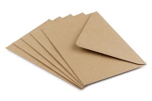 Brown Kraft Fleck 110gsm Gummed Envelopes, Wedding Envelopes,  C6, C5, DL  - Picture 1 of 2