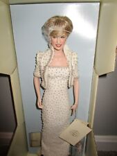 Diana Princess Of Wales Porcelain Portrait Doll Franklin White Dress Box Crown