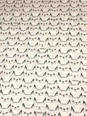 100% Cotton Cat Clique Cat Head Meow Michael Miller Fabric FQ Fat Quarter - Image 1 of 2
