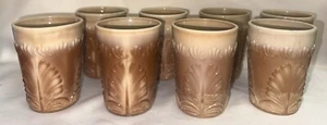 Greentown National Glass #400 Vaso Hoja Soporte Chocolate Escoria Vidrio EE. UU. (8) - Imagen 1 de 15