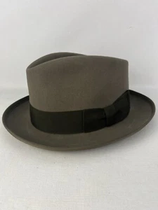 50er Jahre Lee Warren Fedora Hut olivgrün, Herrenmode, Größe 7 1/8 - Bild 1 von 20