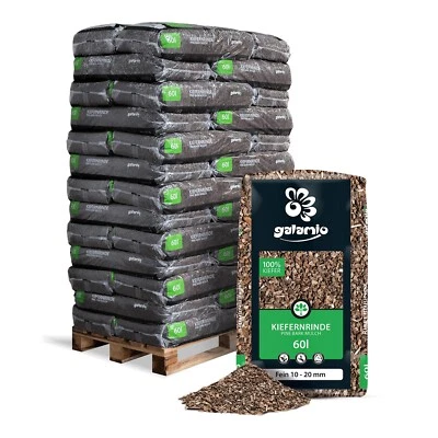 GALAMIO Palette 39×60 l 2340 l Rindenmulch fein 10–20 mm – Dekor | Borke Rinde öko