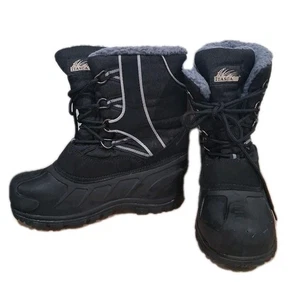  Itasca Kid’s Frost Winter Thermal Lined Boy Snow Boot Black Size 5 - Picture 1 of 6