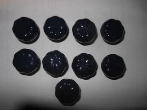 9 New Porcelain Navy Blue Ridged Mushroom Cabinet Knobs By GH Home - Picture 1 of 4