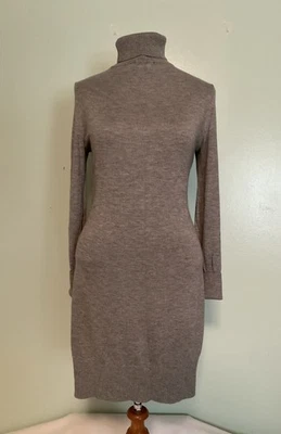 White House Black Market Gray Sweater Dress Size S Turtleneck Long Sleeve - Image 1 of 4