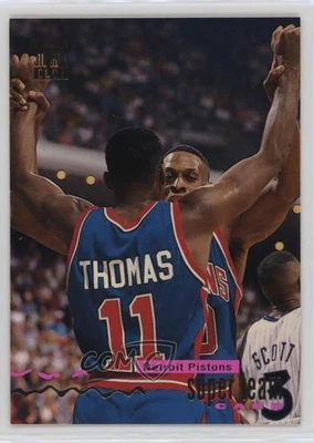 1993 Stadium Club Super Teams Detroit Pistons Isiah Thomas Dennis Rodman #8 HOF - Image 1 of 2