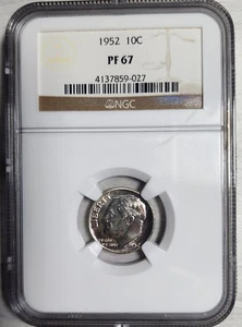 1952 NGC PF 67 Roosevelt Dime 10C Proof PR Ten Cents Collectible Coin (M202) - Picture 1 of 4