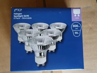 6x GU10 Halogen Bulbs 40W Dimmable Spot Lights – Warm White 2800K Lamps - Image 1 of 3