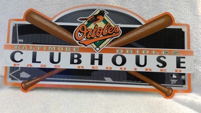 2003 Wincraft "Baltimore Orioles Clubhouse" Plastic Sign 18"x8.5" New - Image 1 of 4