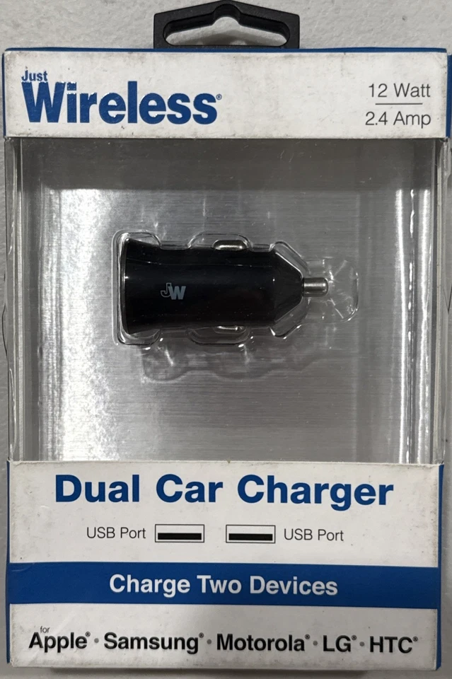 Cargador de coche 2 puertos USB negro (Apple, LG, HTC, Huawei, XTE, Motorola) Foto 1 de 2
