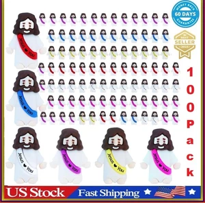 100 Pcs Mini Jesus Figures Jesus Loves You Original Design Jesus Toys Little Jes - Picture 1 of 24