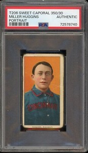 1909-11 T206 Sweet Caporal 350/30 Baseball Miller Huggins Portrait PSA AUTHENTIC