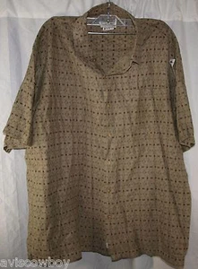 REI Brown Geometric Dot Dash Box Camp Lounge Shirt Men's XL - Picture 1 of 4