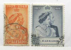 Barbados KGVI 1948 Silver Wedding set used - Picture 1 of 1