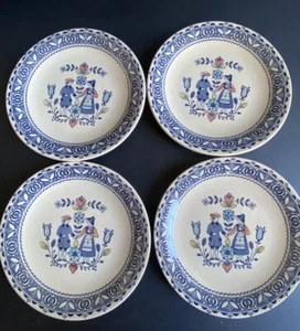 Johnson Bros Old Granite Staffordshire Hearts  & Flowers Dinner Plate Set Of 4 - Picture 1 of 3