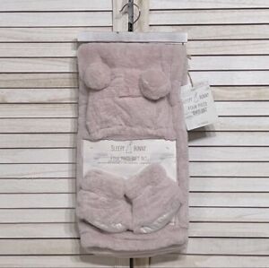 NWT Sleepy Bunny Four Piece Gift Set For Baby 0-6 Months Soft pink