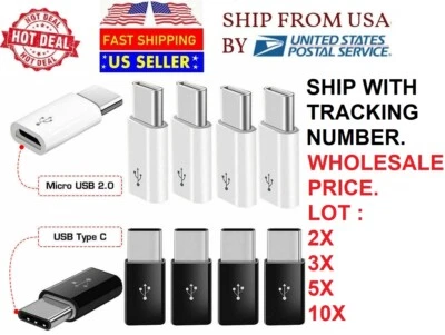 LOTE Conector Convertidor Adaptador Micro a Tipo C USB-C para iPhone MOTO Samsung Foto 1 de 4
