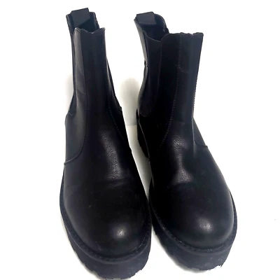 Dirty Laundry Women's Size 7 Platform Chelsea Boots Black Smooth Vegan Leather - Image 1 of 4