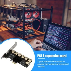 PCI-E 1x 1 to 7 Riser Card Adapters Multiplier Hub Connector PCI-Express USB 3.0 - Afbeelding 1 van 7