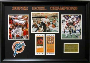 Miami Dolphins Larry Csonka and Bob Griese Super Bowl VII & VIII Framed Picture - Picture 1 of 1